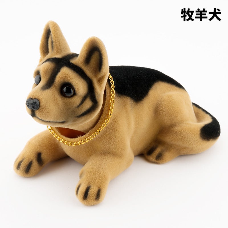 Shake Head Dog Car Ornaments Simulation Shake Head Doll Jewelry Car Resin Shake Head Dog Car Spring Dog - Image 1